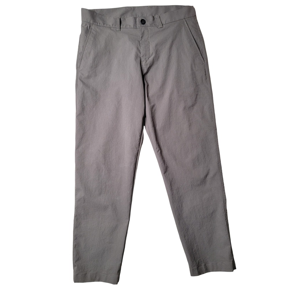 Lululemon Commission Pant Mens 34 Polyester Stretch Tapered Khaki Minimalist